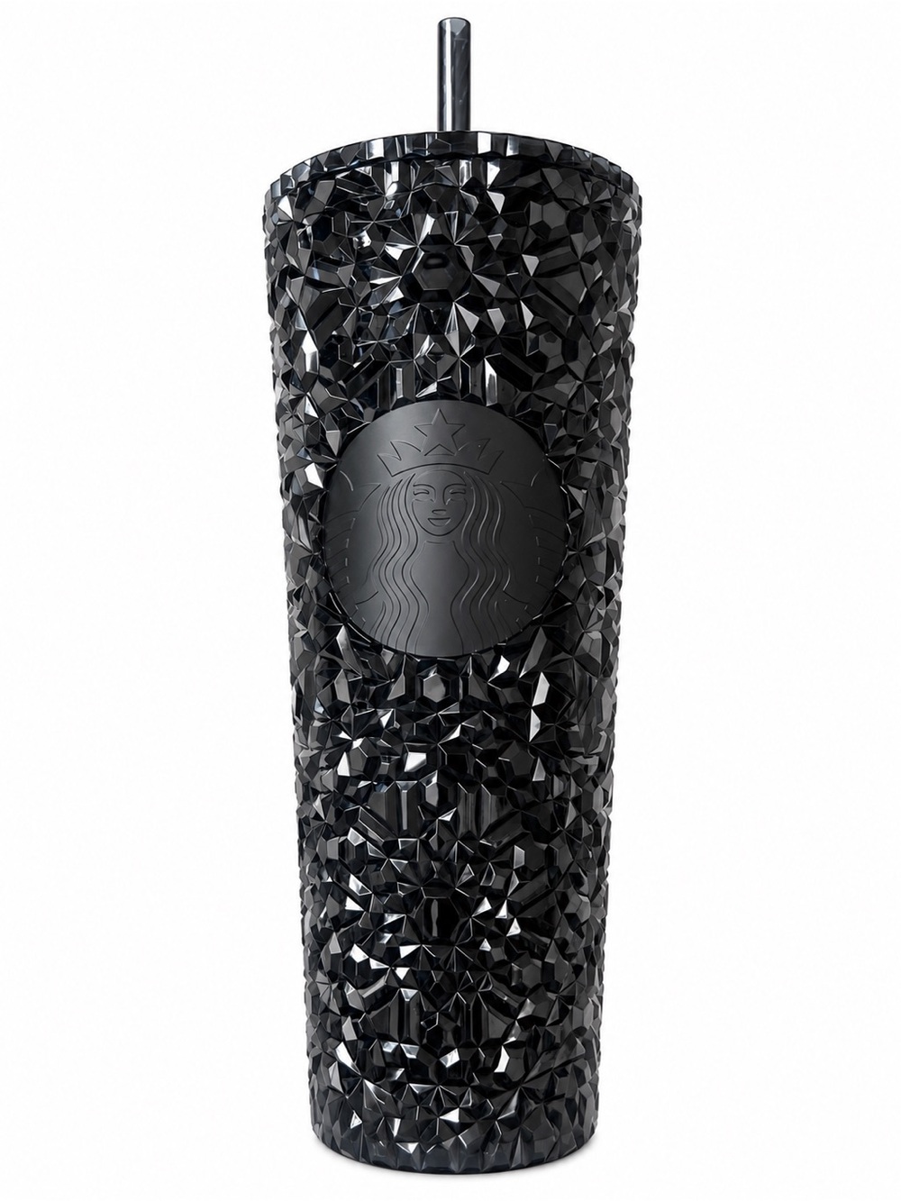 Starbucks Glossy Black Faceted Tumbler Cold Cup 24 oz Venti NWT